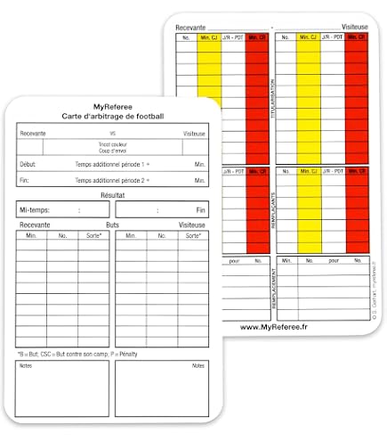 Carton D’arbitre Jaune – Format 10,5 X 8,5 Cm - 9
