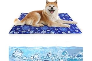 NAMOTEK Pet Cooling Mat for Dogs Non-Toxic Gel Self Cooling Pad for Dogs Cats in Hot Summer Durable Cool Pad Waterproof & Easy Clean Large 90x50cm…