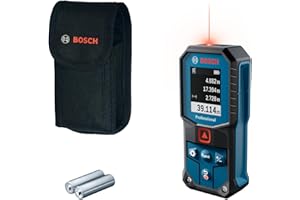 Bosch Professional Laser-Entfernungsmesser GLM 40-31 (IP 65, stoßdämpfendes Gehäuse, 7 Messmodi, automatische Berechnungen für Länge/Fläche/Volumen, helles Farbdisplay, mit Li-Ionen-Akku kompatibel)