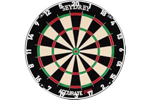 Seydrey Diana de Corcho con Flechas, Diana Oficial de Acero, Juego de 6 Dardos con Punta de Metal, 12 Plumas, Ranura giratoria