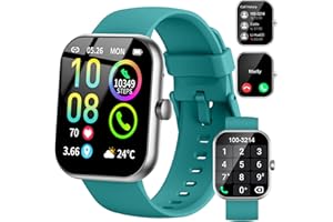 JUGEMAN Montre Connectée Femme Homme, 1.96"HD Smartwatch avec Appel Bluetooth, Montre Connectee 113+Sportifs Moniteur Sommeil/ Fréquence Cardiaque/Podomètre SpO2, Etanche IP68 pour Android iOS Vert Foncé