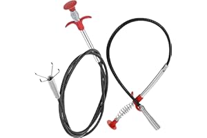 HAMKU 2 Pezzi Pinza Telescopica,Molla Pick-Up stura lavandino sturalavabo Sonda Pinza Asta Flessibile Prenditutto Asta flessibile con pinza 60/160 cm raccogli oggetti pulizia tubi gancio