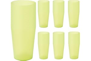 Traineando Vasos Plástico Duro 500 ml - 50, 100 ó 450 Vasos - Reutilizables de Polipropileno Eco Sin BPA – Multicolor para Fiestas, Camping y Oficina – Ideales para Sidra, Cubatas, Cerveza (50, Lima)