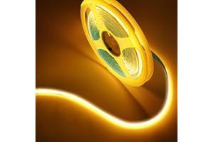 TK99SW Taśma LED COB 5M, ciepła biel z pilotem RF, 320 diod LED/M, wysoka gęstość, szerokość 8 mm, do montażu pod szafką TV w kuchni, salonie DIY