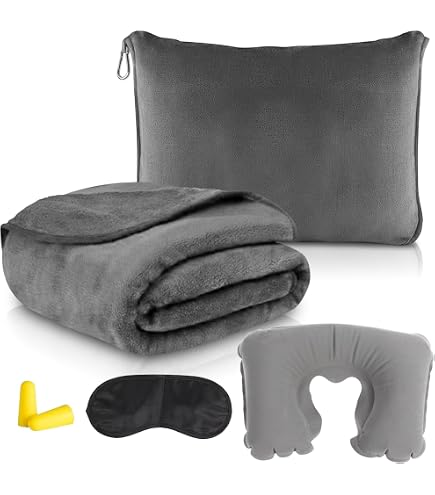 Couverture Voyage 3 En 1 MeYuxg - Oreiller, Couverture Et Chauffe-Mains - Peluche Douce - Cadeau Femme/Enfant (Fraise)