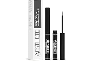 AESTHETE Siero Ciglia Allungante e Infoltisce 7ml MADE IN ITALY Lash Serum con Peptide Ciglia 3D Acido Ialuronico Nutrono e Rafforzano le Tue Ciglia Rendendole Forti Sane Voluminose Triplo Sigillo di Sicurezza