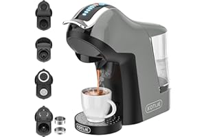 KOTLIE 19 Bar Espresso 5in1 Automatic Coffee Machine for Nespresso Original/Dolce Gusto/L’OR/MIO/Ground Capsule and ESE Coffee Pods(GERY)