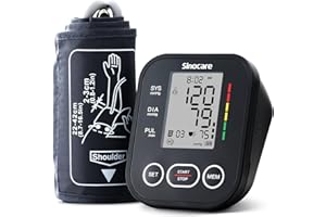 Tensiometro de Brazo, Sinocare Tensiometro Digital Automatico, Deteccion Irregular Arritmia,3.6 Pantalla LCD Grande Monitor Brazalete 22-43cm (2x99 Memoria)