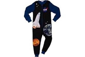 UNITED LABELS NASA Jumpsuit für Jungen - Overall Pyjama Schlafanzug Kinder Blau/Schwarz