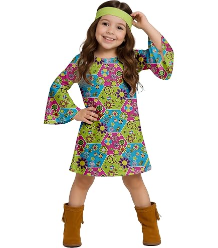 Atosa – Costume Hippie Bambino 5-6 Anni – Maglietta E Pantaloni Multicolore – Carnevale E Feste A Tema