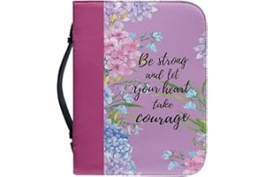 DAJINGKJ Custodia Bibbia con cerniera grande in pelle personalizzata borsa biblica donna uomo borsa Bibbia libro chiesa borse con manici, Lilla, M