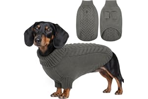 ASENKU Hundepullover Kleine Hunde M,Winter Warm Hundepulli, Waschbar Rollkragen Gestrickt Hunde Pullover Strickpullover für Französische Bulldogge,Schnauzer,Maltese,Bichon Frise,Boston Terrier