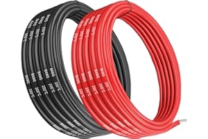 Makerfire Przewód silikonowy 8 G, 8 AWG 8,37 mm, kabel elektryczny 6 m, 3 m czarny i czerwony 3 m, elastyczny, 1650 żyłek, ocynkowany drut miedziany o wysokiej temperaturze 0,08 mm, do zdalnie