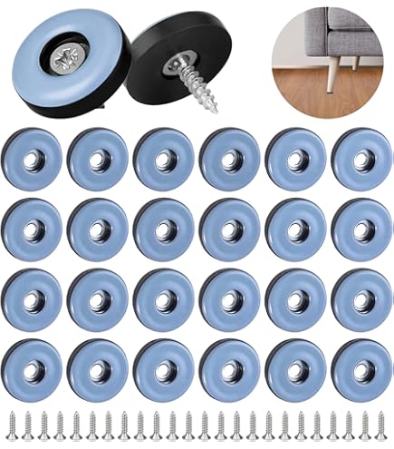 GLEITGUT 24 x teflon glijders met spijker 30 mm PTFE meubelglijders 5 mm dik stoelglijders