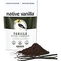 Native Vanilla - Premium Gourmet 100% Pure Ground Vanilla Bean Powder (25 g) - for Coffee, Baking, Ice Cream, Keto-Friendly