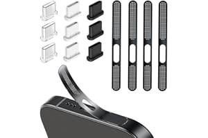 LunarCharm 13-teiliges Set USB C Staubschutzstecker und Telefon-Lautsprecherabdeckung, Anwendbar auf iPhone 16/15 Serie, USB C Anschlussabdeckung, Telefon-Ladeanschluss-Reiniger