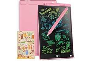 Genialba Tableta de Escritura LCD de colores de 10, Tablero de Dibujo Electrónico - Tablero de Grafiti con Pizarra de Dibujo Borrable Portátil (Rosa)