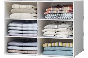 XOKOTAKI Scaffalatura Modulare, Organizzatore di Vestiti per Armadio, Scaffale per Camera, Corridoio. Scaffalature per Casa, Corridoio, Camera da Letto. 6 Moduli.