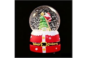 YouYuer Świąteczna kula śnieżna, kryształowa kula śnieżna z wirującym śniegiem i dźwiękiem ozdoba na biurko Melodia ozdoba na biurko dekoracja