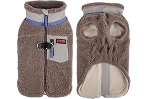 FEimaX Kurtka Zimowa dla Psa Ciepła Wiatroszczelna Kurtka dla Zwierząt Domowych, na Chłodne dni Kamizelka Polarowa z Pierścieniem do Smyczy Odzież Wierzchnia dla Małych i średnich Psów