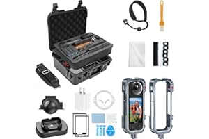 AMAZEAR Kit Accessori con Custodia Rigida a Doppio Strato per Insta360 X4, Kit di Accessori Pratici con Gabbia, Borsa, Supporto Magnetico, Caricatore da 33W, Protezioni per Schermo
