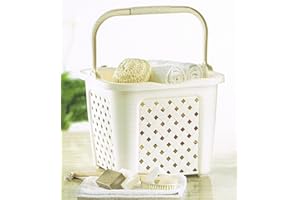 Tontarelli Cesta Baincheria Arianna con Manico Lt 25 Beige Lavabile sotto Acqua Reciclabile Plastica Rettangolare Beige