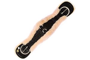 Merauno® Cintura in lana d'agnello Western in lana di agnello merino di qualità, speciale forma anatomica concava, per una migliore resistenza allo scivolamento. Colore: naturale, nero, marrone,