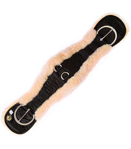 PS Pferdeartikel Western Mondgurt Mit Lammfell - Anatomischer Sattelgurt Für Pferde