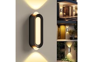 ‎BENMA BENMA 6W Wandlampe Innen/Außen, 3000K Warmweiß Wandleuchte, Up Down Licht Wandbeleuchtung, LED Außenwandleuchte IP65 für Schlafzimmer, Wohnzimmer, Draussen, 8.3 * 6.2 * 5CM