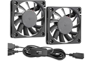 GDSTIME 2PCS 6010 Fan 60x60x10 mm DC 5V 60mm USB Fan 3500 RPM 14.3 CFM USB Computer Cooling Fans for PC Xbox Game Console Inverter Transceiver Projector RV DVR Router