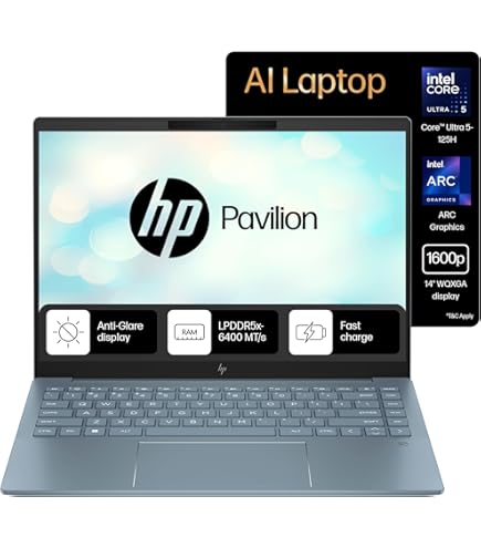 HP Pavilion Plus, Enhanced by AI, Intel Core Ultra 5 125H, 14-inch