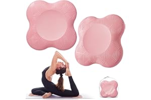 Bigmeda 2Pièces Genouillère de Yoga Tapis de Yoga Genouillères Léger,Tapis de Yoga Antidérapants,Yoga Mat pour Protéger les Genoux, les Poignets et les Coudes