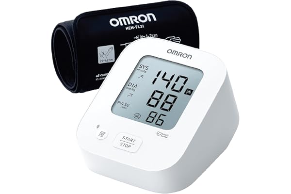 Omron HEM 7183T1 FLIN Upper Arm Automatic Blood Pressure Monitor with Bluetooth, IntelliWrap 360° Accuracy Cuff and Large Dis