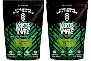 Verde Mate Green Cactus 1kg (2x500 g) | Wyjątkowa yerba mate z kaktusem 1kg | Łagodny smak opuncji figowej | Naturalna kofeina | Herbata Yerba Mate z Brazylii | 1000 g