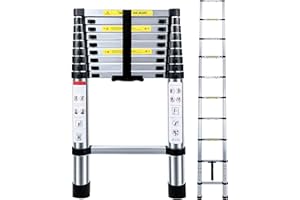 Acrohome Telescopic Ladder 2.9M Multi-Purpose Aluminium Telescoping Ladder Extension Extend Portable Ladder Foldable Ladder EN131 and CE Standards