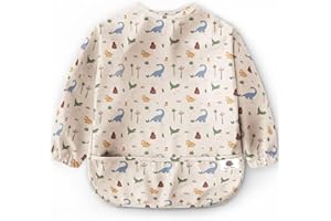 Bubba Bear Lätzchen Mit Ärmel - Abwaschbar, für Baby Essen, Ganzkörper, Ärmellätzchen, Beikost