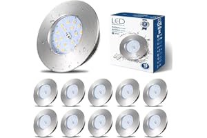 HiBay Faretti Led da Incasso per Cartongesso 5W Ultrasottili Faretti Led Soffitto Incasso 500LM,Bianco Neutro,220VIP44,Foro Ø60mm-65mm per Cucina,Esterno Set di 10