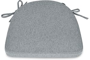 baibu Chair Cushion with Ties for Dining Chairs [43x42x5 cm] Non Slip Kitchen Dining Chair Pad and Seat Cushion with Machine Washable Cover-Grey