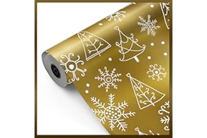Bobina papel de regalo, rollo grande 62cm x 100m • DORADO • Ideal para: Tiendas Negocios Comercios, Envolver Regalos Cumpleaños Baby Shower Bodas [FP Fiesta Paper]