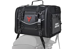 ‎MIGHTYDUTY MIGHTYDUTY Motorrad Hecktasche Expandable 45-60L wasserdichte Faltbare Durable Multifunktionale Portable Motorrad Tasche Hard Große Kapazität Aufbewahrungstasche Rot M