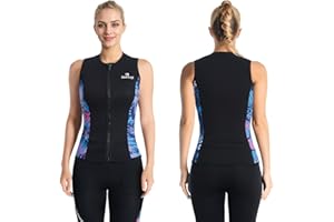 Owntop Wetsuit Top Men Women | 3mm Thermal Sleeveless Neoprene Vest | Wetsuit Jacket | Warm Comfortable | Surfing Snorkeling Swimming Diving