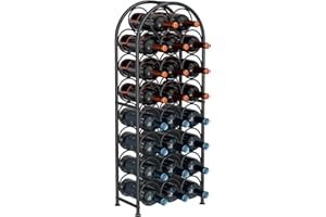 ‎VYGROW VyGrow Weinregal aus Metall, Schwarz, Kapazität für 23 Flaschen, freistehendes gewölbtes Design, bodenstehende Lagerung