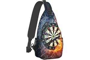 DJNGN Modischer Sling-Rucksack für Männer und Frauen, leichte Sling-Umhängetasche, Outdoor-Brust-Crossbody-Bike-Gym-Läufer-Tagesrucksack mit verstellbarem Riemen, kompatibel mit Darts Board Ice Water Fire