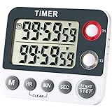 AIMILAR Digital Kitchen Timer Magnetic Large Screen Countdown Timer Clock 2 Channel Groups 99 Hours Laboratory