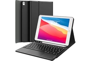 Earto Clavier iPad 9eme Generation, Smart Touchpad iPad 10.2 Clavier, Détachable sans Fil Clavier avec Porte-Crayon iPad Air 3/iPad Pro 10.5, Noir