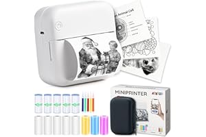 AgoDeo Mini Printer Gift Set - 300 DPI HD Quality - Instant PrintPod - Inkless Portable Thermal Sticker Printer, Bluetooth Label Maker, Mini Photo Maker, Pocket Sticker Maker for Study Notes