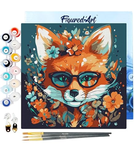 Figured'Art Mini Peinture par Numéro Adulte 20x20cm avec cadre Forêt de