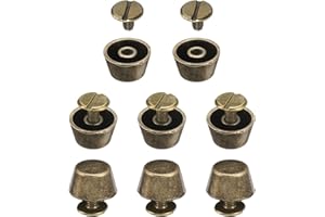 sourcing map 8 Set Rivets Stud Handbag Purse Feet 1/2" Flat Head Studs Screw Back Spikes Alloy Rivets Buckle Leathercraft for Leather Bag Totes Clothing DIY, Bronze
