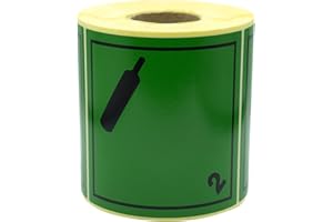 MD Labels 500 etichette per merci pericolose ADR 2.2, gas non infiammabili, non tossici, 100 x 100 mm, classe 2
