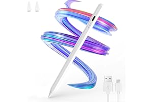 BOULTON UK BOULTON Stylus Pen for iPad – Tablet Stylus Pens with Replacement Tips – Pencil for iPad with Tilt Sensitivity, Palm Rejection compatible with Pro, Air and Mini Tablets – USB-C Charging